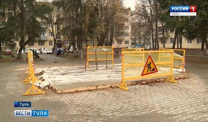 Шефы реконструируют стелу в сквере Тульского рабочего полка