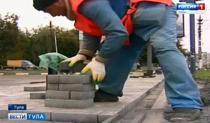 К ремонту тротуаров в Туле приступили раньше обычного