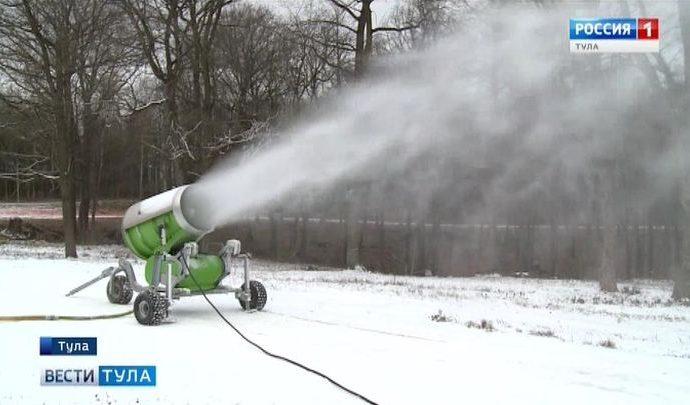 На косогорской лыже-роллерной трассе уже «идёт» снег