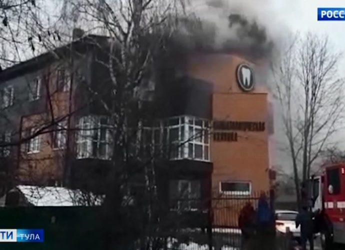 Пожар на Джамбула в Туле (видео)
