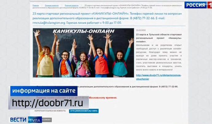 В Тульской области стартовал проект «Каникулы-онлайн»