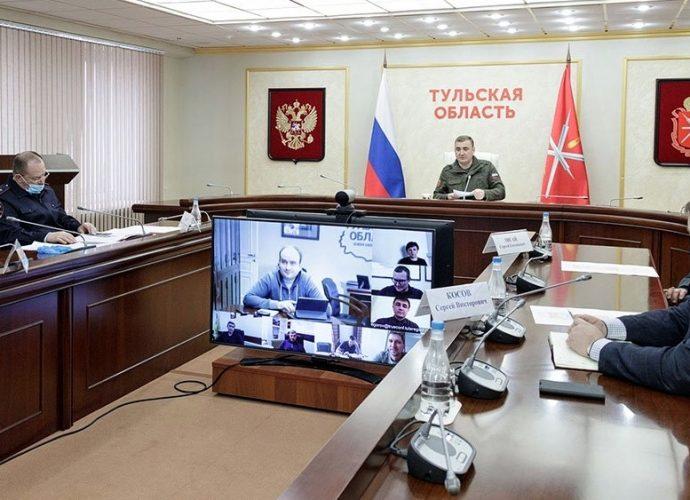 Рабочее совещание по коронавирусу в правительстве Тульской области