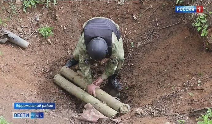 На полигоне в Ефремовском районе обнаружены бесхозные боеприпасы
