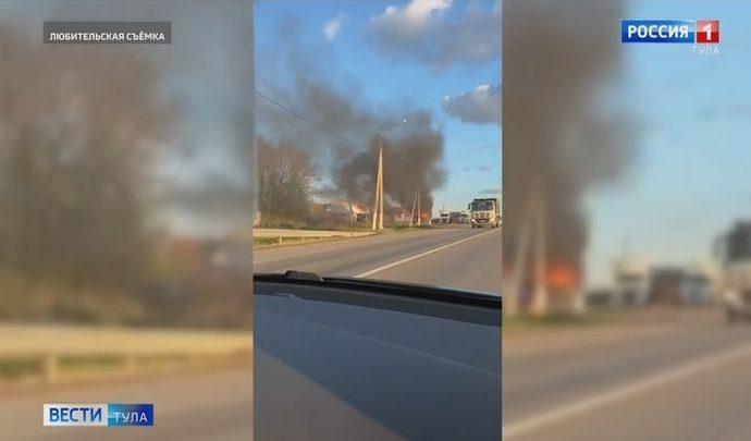 В Щёкинском районе сгорел автомобиль