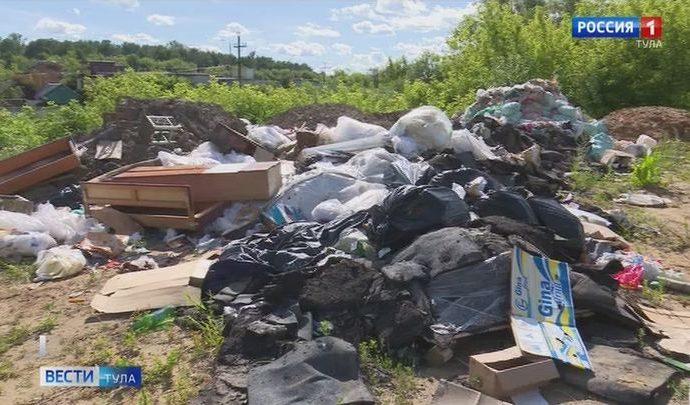 Пустырь на улице Железнодорожной в Туле превратили в стихийную свалку