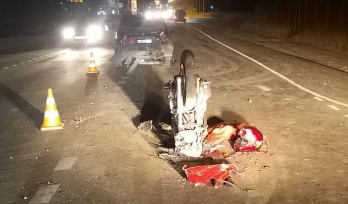 В Киреевском районе мотоциклист столкнулся с попутной машиной
