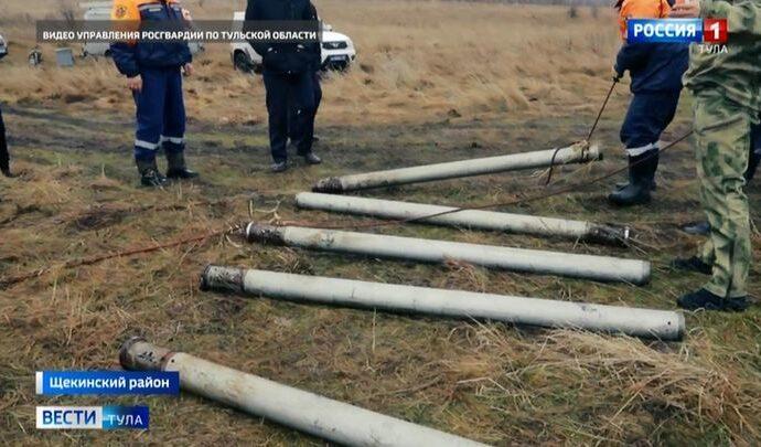 Под Тулой рыболовы выловили корпуса ракет системы «Град»