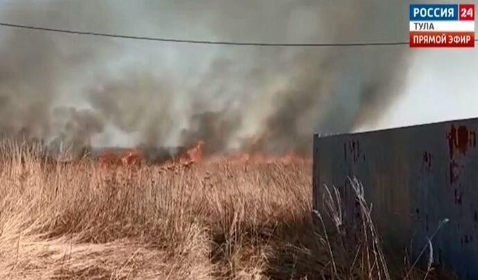 В Тульской области начали жечь траву