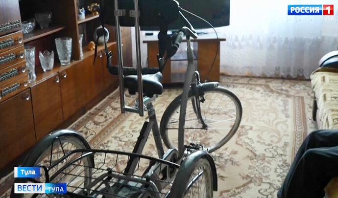 Тульская семья получила от Алексея Дюмина специализированный велосипед