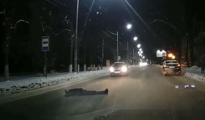В Новомосковске мужчина улёгся на дорогу перед машинами