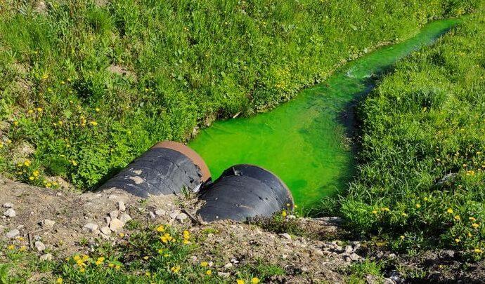 Около деревни Комарки туляк нашел «кислотный» ручей