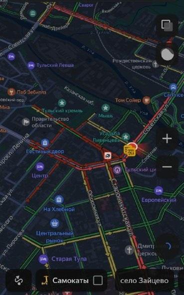 ДТП напротив цирка образовало пробки в центре Тулы на 8-9 баллов