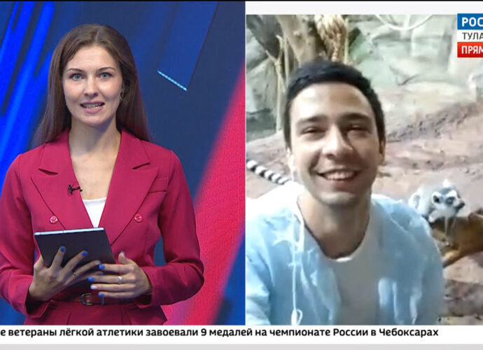 Андрей Лубенец в прямом эфире прямо из вольера с лемурами
