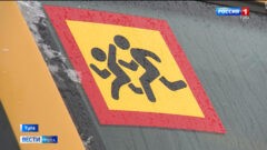 Возле школ Тульской области обновляют дороги и переходы Школьный автобус