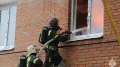 Крупный пожар произошел в посёлке Брусянский Узловского района
