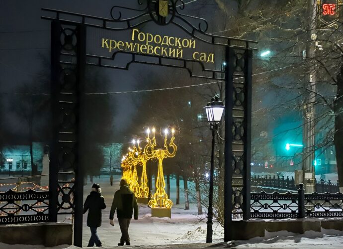 Тула, зима, снег, ночь