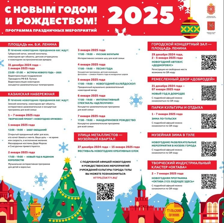 Новогодние мероприятия в Туле: где провести каникулы