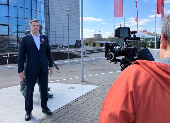 В парке «Патриот» в Туле прошли съемки видеопроекта ко Дню Великой Победы