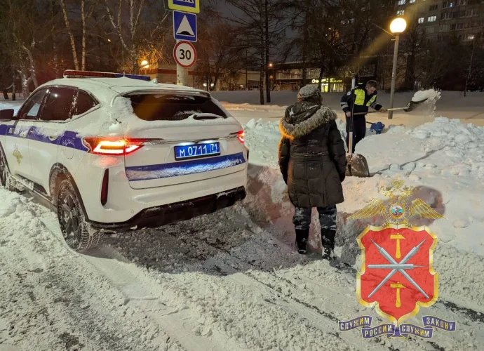В Туле инспекторы ДПС расчистили пенсионерке дорогу к колонке с водой