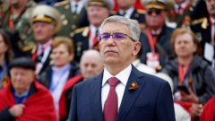 Дмитрий Миляев на параде Победы