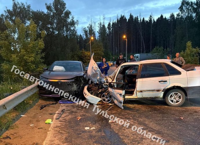 В Алексине на «встречке» столкнулись два автомобиля