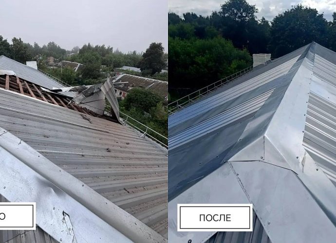 В Щёкино восстановили кровлю дома, пострадавшего от удара беспилотника