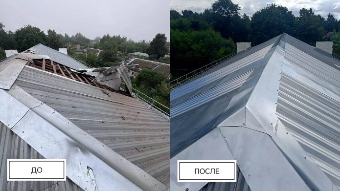 В Щёкино восстановили кровлю дома, пострадавшего от удара беспилотника