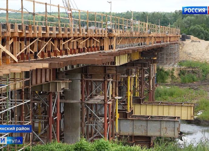 Мечта обрела бетонные очертания: в Щёкинском районе возводят мост через Упу