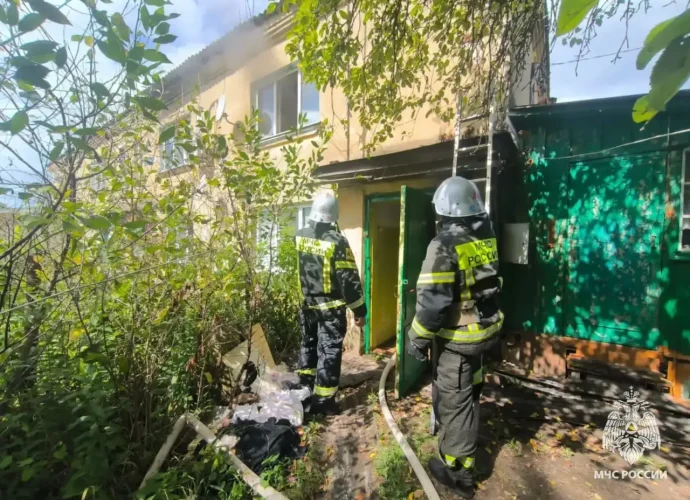 При пожаре в Дубне пострадал 60-летний мужчина