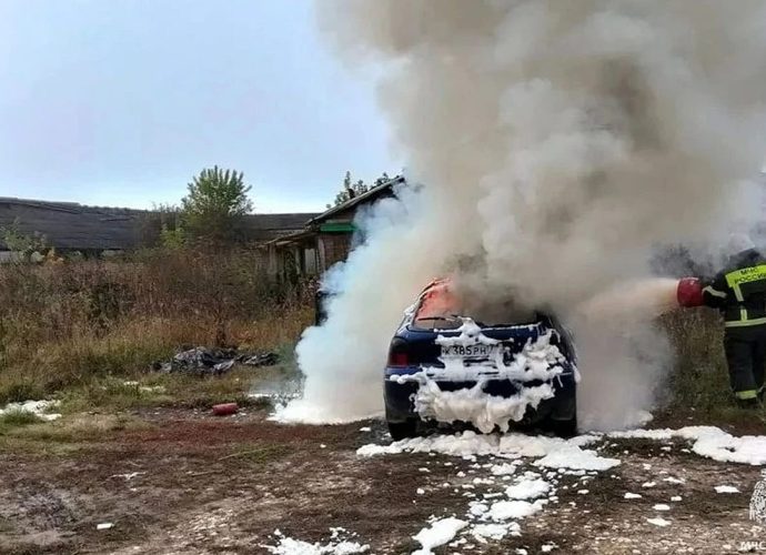 В поселке Протасово Дубенского района произошел пожар в легковом автомобиле
