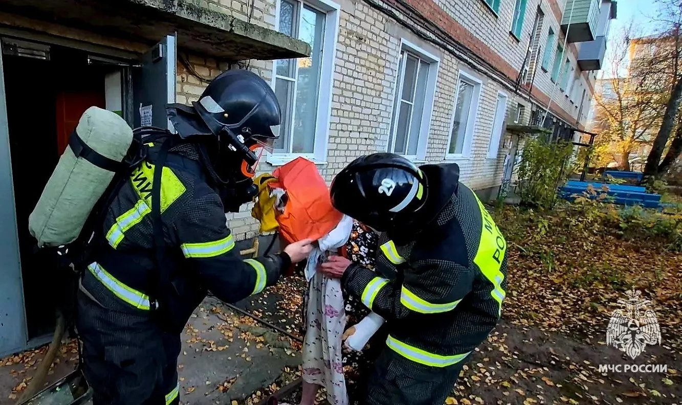 В Ефремове пожарные спасли из огня двоих детей