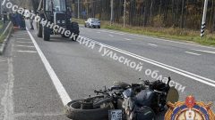 На трассе «Золотое кольцо» в Веневском районе столкнулись два мотоцикла и трактор